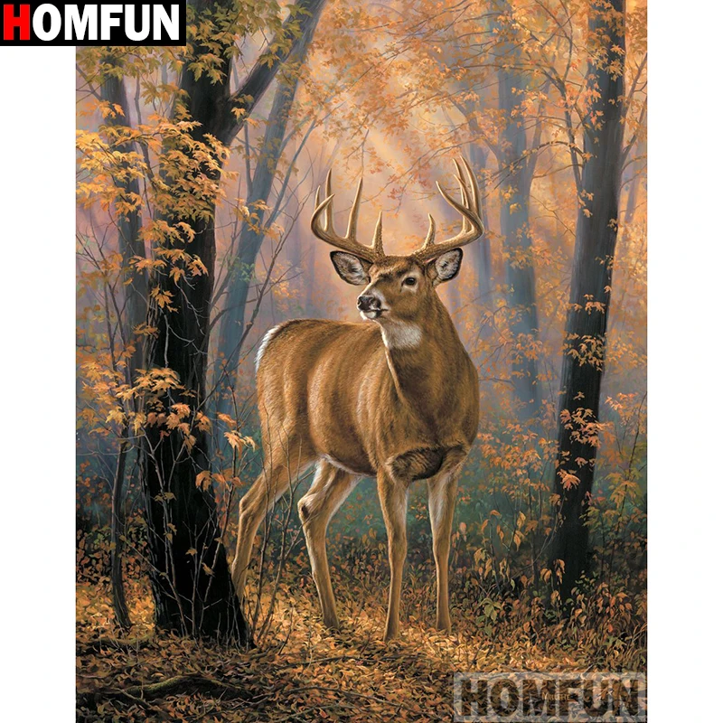

Алмазная живопись HOMFUN «Олень», алмазная вышивка «сделай сам» с полными квадратными/круглыми стразами, домашний декор 5D, A15597
