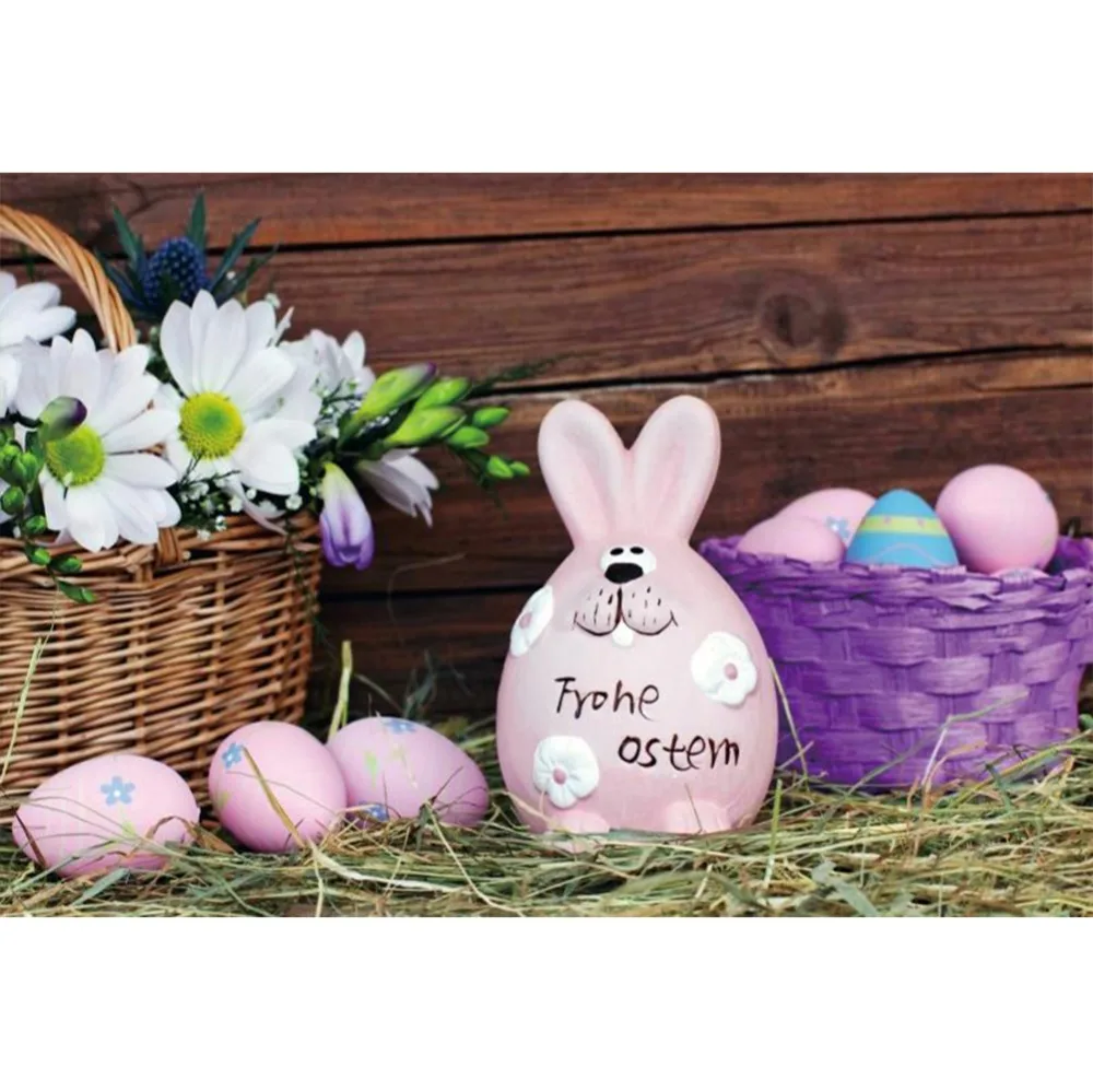 Laeacco пасхальные яйца Цветы Корзина Frohe Ostern детская естественная сцена