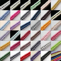 30 one strand approx 135pcs per lot 6mm round ball loose glass pearl spacer beads for jewelry making no gpb3