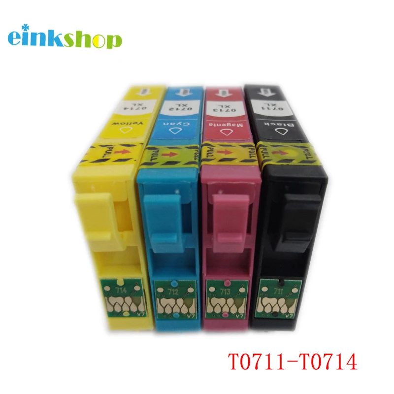Чернильные картриджи einkstore T0711-T0714 для Epson DX9400F D120 DX4050 DX4400 DX4450 DX5000 SX110 SX210 SX510W SX115 SX215 |