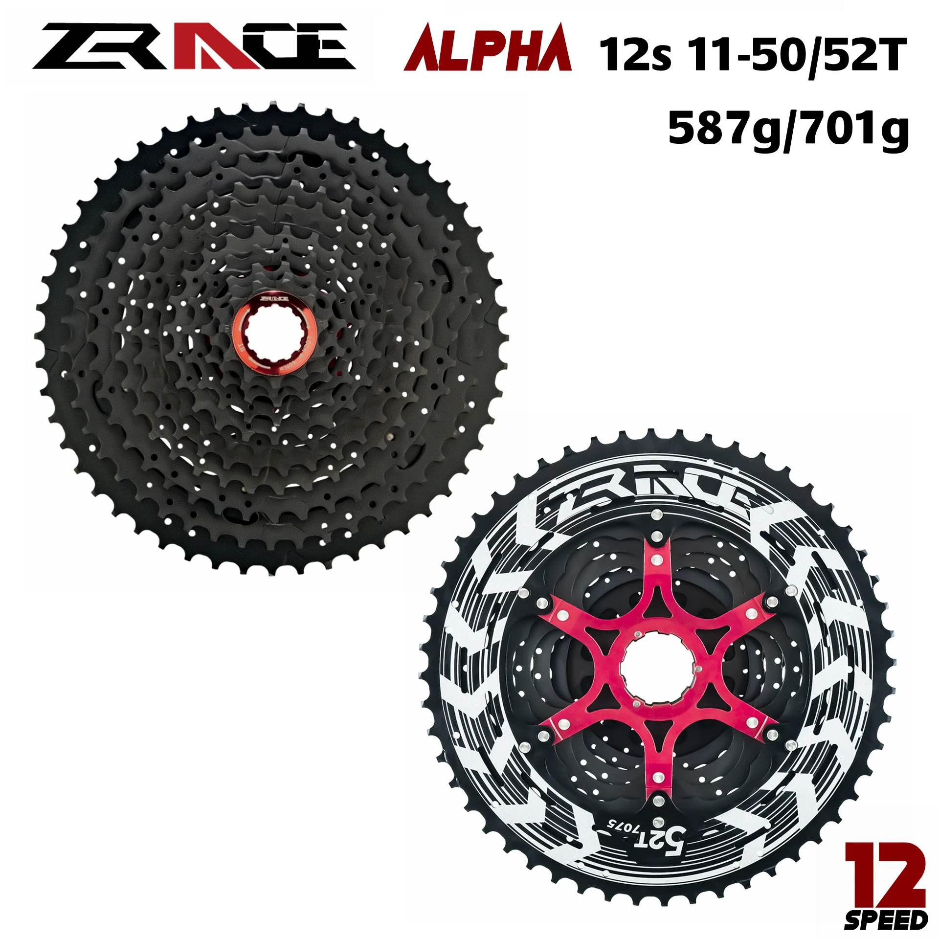 Легкая кассета ZRACE Alpha 12 s, 12 Скоростей, для горного велосипеда 11-50T / 11-52T - Black, совместимая с M9100 / XX1 X01 GX NX Eagle от AliExpress RU&CIS NEW