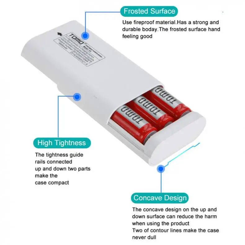 TOMO P3 USB литий-ионное интеллектуальное зарядное устройство умный DIY Мобильный Внешний аккумулятор чехол с поддержкой аккумуляторов 3x18650 и двумя выходами