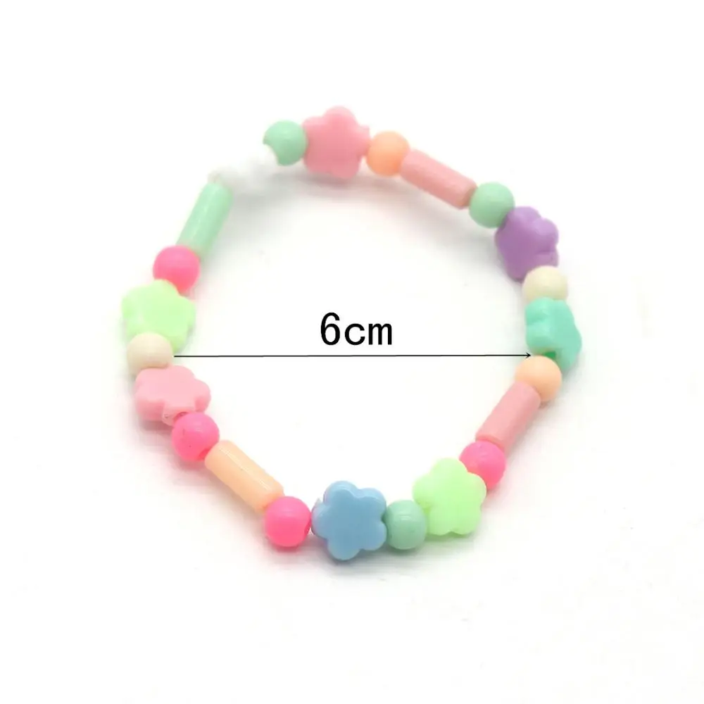2pcs/set Elastic Bead String Necklace Set For Women Girl Kids Resin Flower Bracelet Sweet Cute Jewerly Accessories Gift | Украшения и