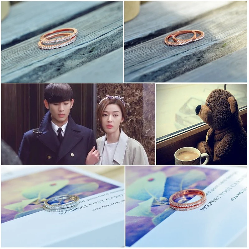 Женское маленькое изящное кольцо с кубическим цирконием розовое золото/белое