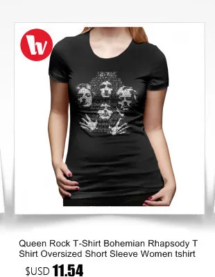 Queen Rock T-Shirt Bohemian Rhapsody T Shirt Oversized Short Sleeve Women tshirt White Street Wear O Neck Ladies Tee Shirt