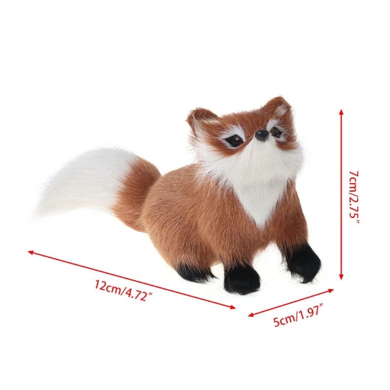 

1 Set Furs Fox Model Simulation Brown Fox Toy Home Decoration Gift Baby Toy