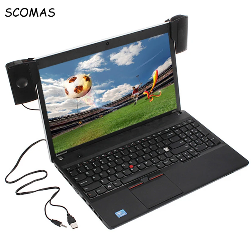 Scomas Портативный Mini USB стерео Динамик Саундбар ClipOn Колонки для Тетрадь ноутбук