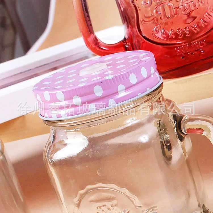 400ml Creative color gradually changing Mason cup cock water and juice tea bottle my cute | Дом и сад