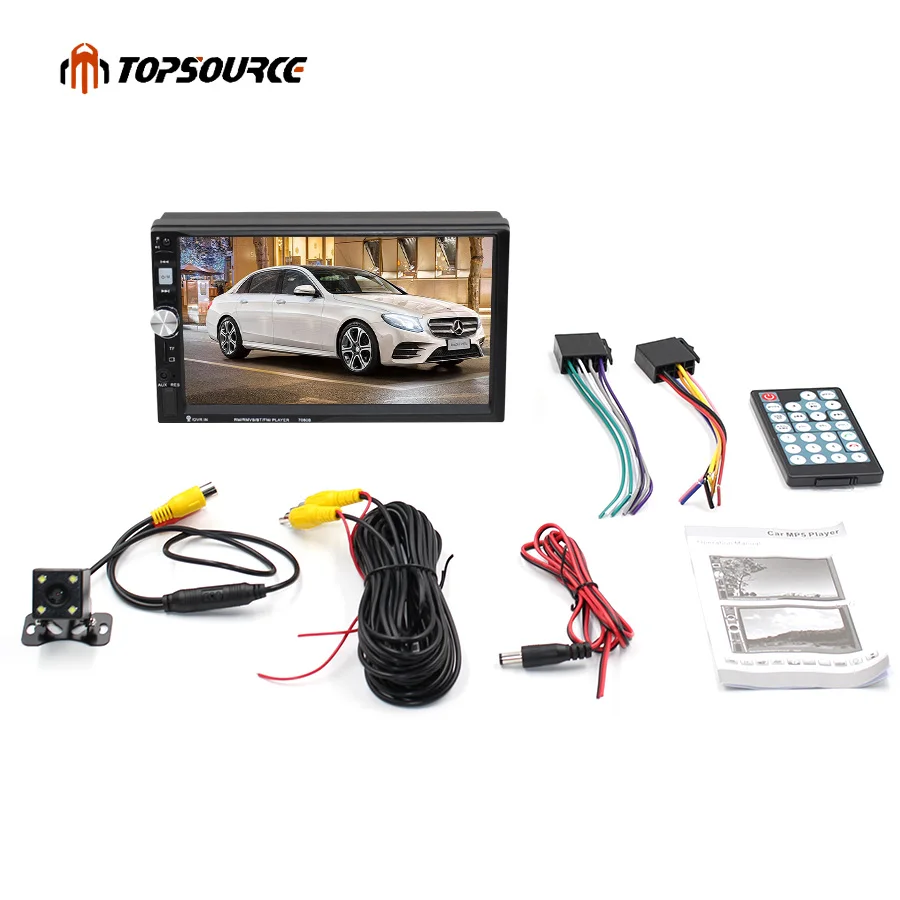 MP5-плеер TOPSOURCE 7080B для автомобиля с 7-дюймовым сенсорным экраном камерой заднего