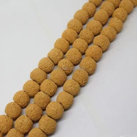 mini order is 7 10mm yellow volcanic lava stone round loose beads 15