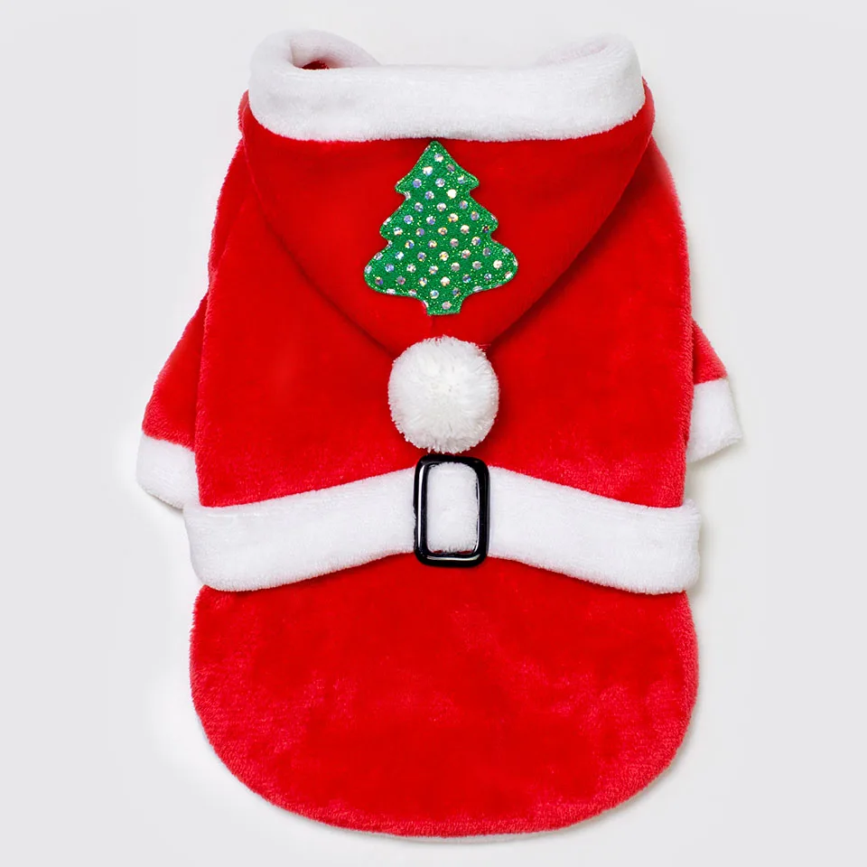 DEIRYLE Christmas Dog Cat Pet Costume Clothes Outfits Cute Winter Warm Flannel Jacket Coat Hoodie Jumpsuit Clothing | Дом и сад
