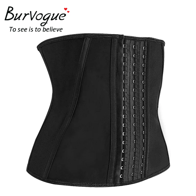 Burvogue Женский корсет и бюстье из латекса для похудения, корсет для талии, спортивный пояс, корректор фигуры, потеря веса, пот, Стальные кости, бюстье и корсеты