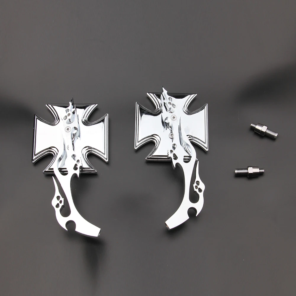 Зеркало на заказ из сплава для мотоцикла Maltese Cross Harley Honda Kawasaki Suzuki Yamaha All Cruiser Bikes