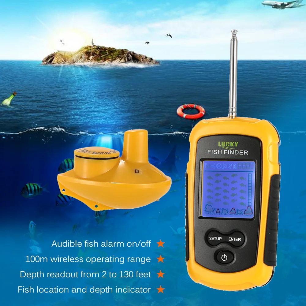 FFW1108 1 беспроводной эхолот 0 7 40 м Sonar сенсор датчик глубины рыболовный искатель