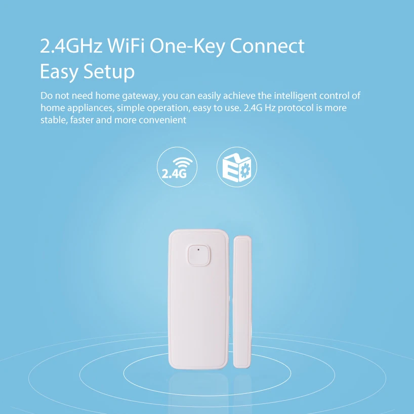 Wifi дверной оконный датчик Alexa Google Домашняя мини сигнализация Безопасность умный