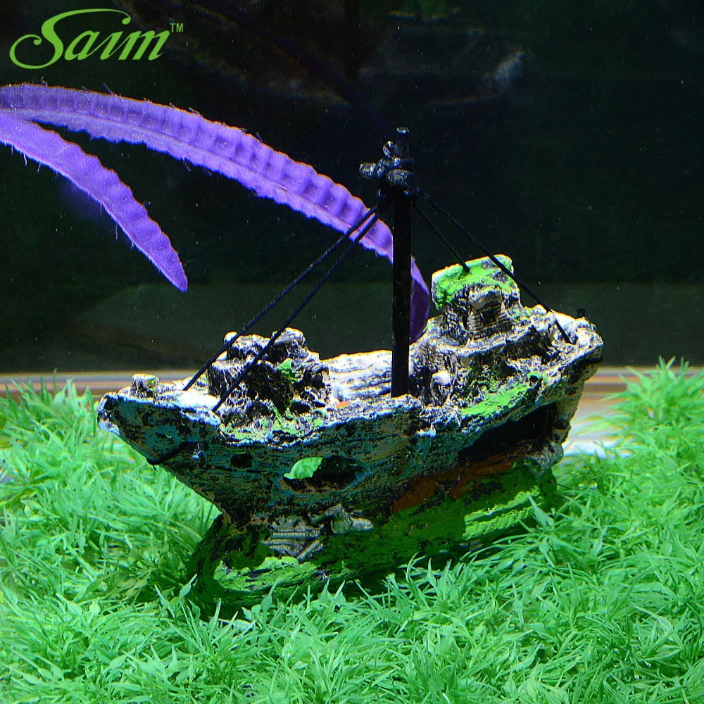 Камни для аквариума украшения из смолы затонувший корабль аксессуары каменная