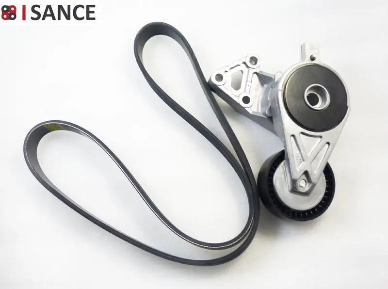 Двигатель ISANCE Belt и комплект натяжителя 06A903315E 06A903315D 6PK1125 для VW Beetle Golf Jetta Audi A3 S3 TT Seat