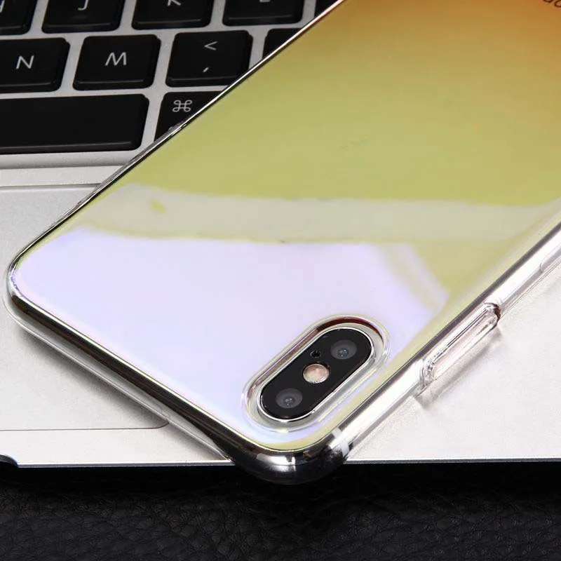 STROLLIFE New Two Color Gradient Case for iPhone X XS Max XR Fashion Cover IPhone 8 6s 7 Plus Hard Shell Blue Pink Glossy |