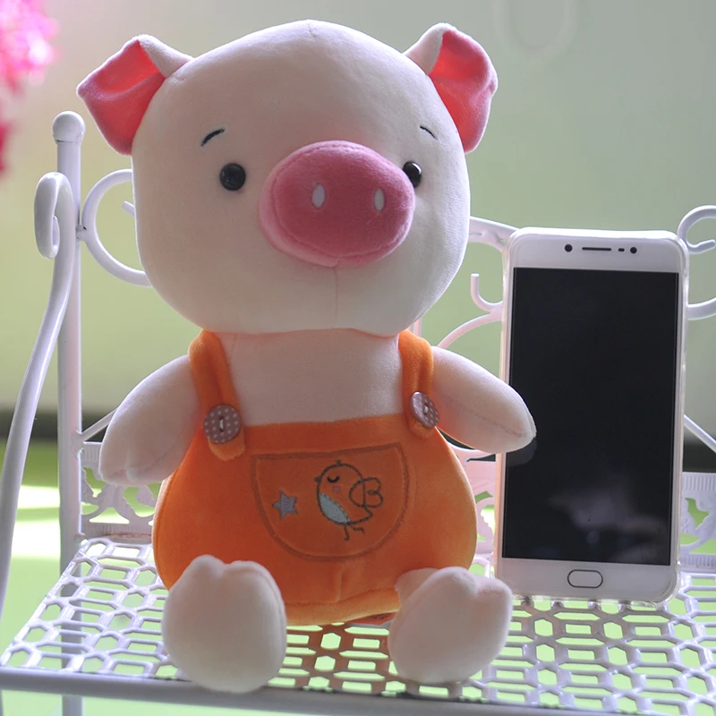 23CM Cartoon Pig Plush Toys Stuffed Animals Kawaii piggy wear bib Claw Machine Doll Birthday Gifts for Baby Children | Игрушки и хобби