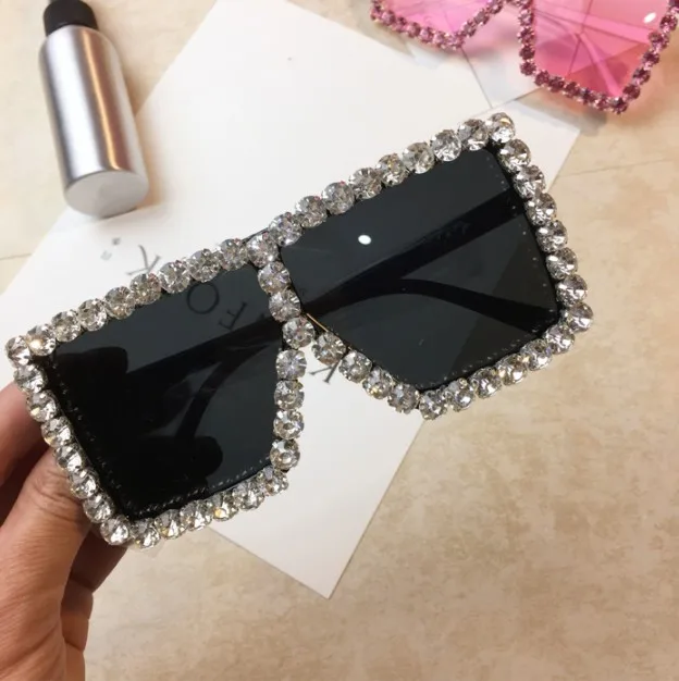 

ZAOLIHU Square Oversized Sunglasses Women Pink Big Lens Sun Glasses Diamond Vintage Men Eyewear Luxury Sunglass Gafas de so