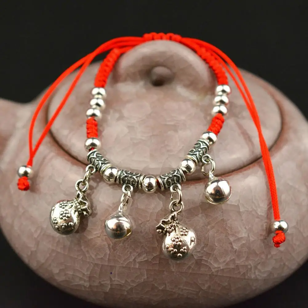 

BLUELANS Women's Red Thread Braided Bracelet Corn/Horse/Elephant/Bell pendant Cotton Bracelets Fashion Jewelry Accessory