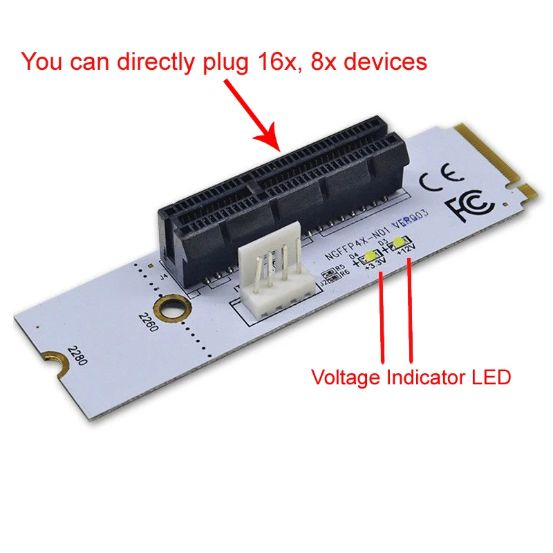 Новая карта расширения NGFF M.2 Key M к PCI E 1X 4X 8X 16X адаптер слота для майнинга