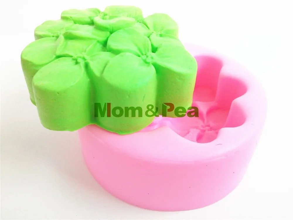 0419 Бесплатная доставка силиконовая форма для мыла с цветами Mom &amp Pea украшение