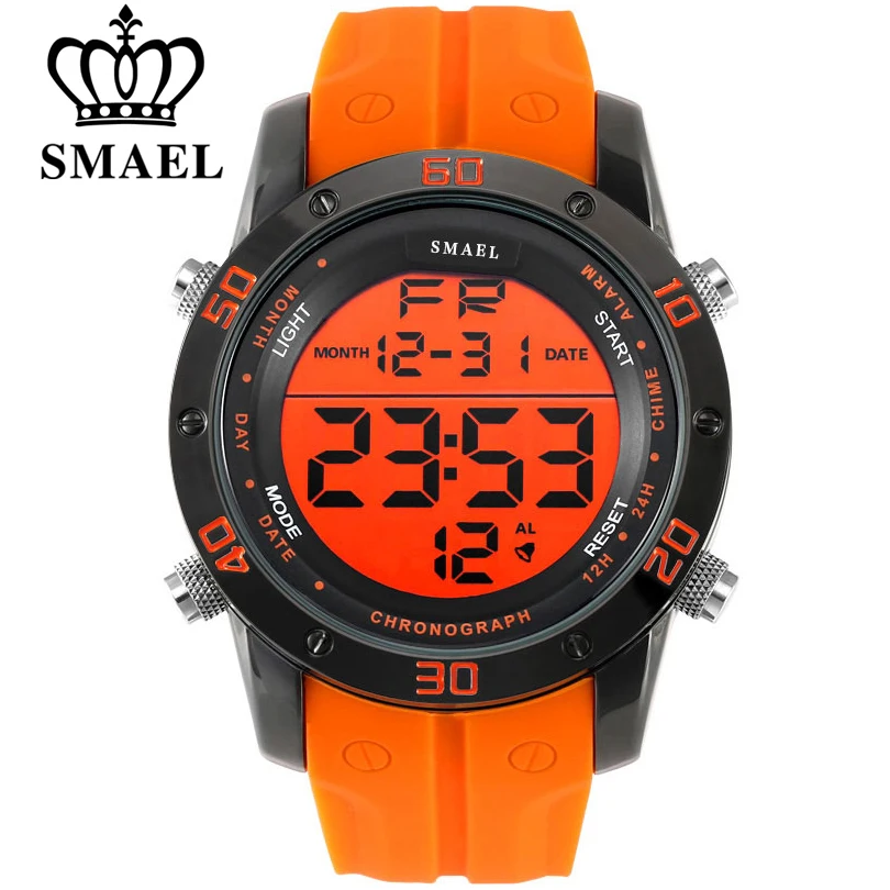 

SMAEL Luxury Brand Mens Sports Watches Dive 50m Digital LED Military Watch Men Fashion Casual Electronics Wristwatches Hot Clock