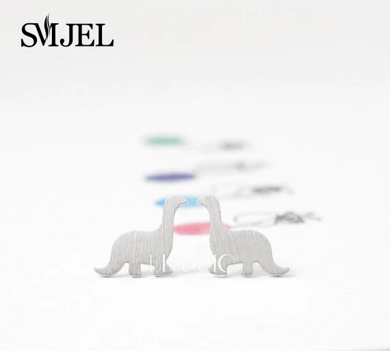 

SMJEL 2017 Cute Dragon Earrings Fashion New Brincos Dinosaur Stud Earrings for Women pendientes statement jewelry