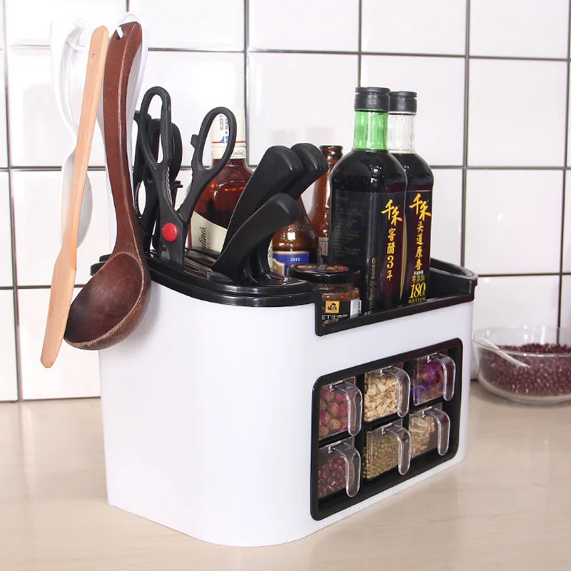 Домашняя кухонная полка для специй 3 цвета пластиковая бутылка приправы кухонный стеллаж аксессуары для хранения