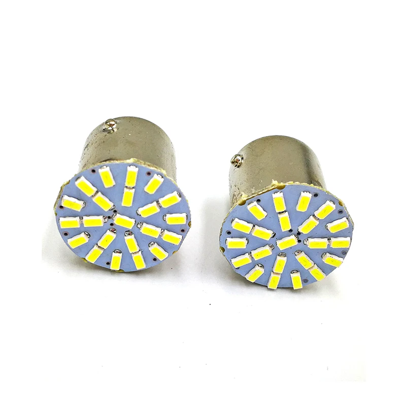 100 шт. BA15S 1156 P21W 3014 22SMD светодиодный лампы, используемые для резервого питания задний стоп-сигнал света задние фонари Фонари заднего хода белый 12 V/24 V