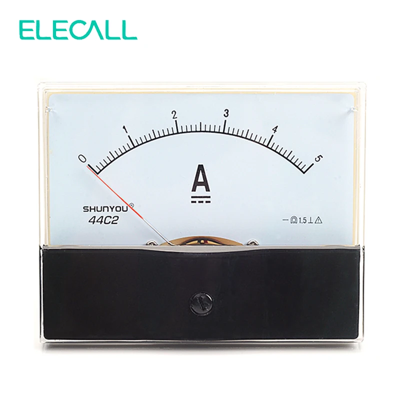 

ELECALL 44C2 Аналоговый амперметр постоянного тока 5А Амперметр механический панельный измеритель тестер амперметр