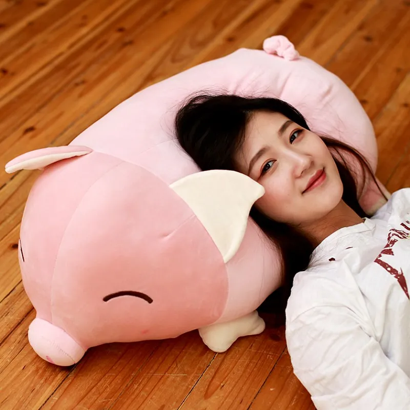 

Dorimytrader New Cuddly Soft Anime Pig Plush Toy Big Cartoon Fat Piggy Doll Animals Pillow for Kids Gift 28inch 70cm DY50171