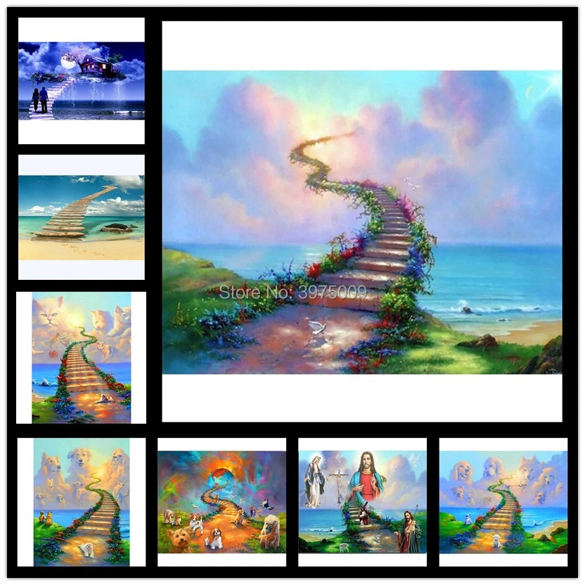 100% Full DIY 5D Diamond Painting Stairway to Heaven Cross Stitch Embroidery Patterns rhinestones Mosaic YF1599 | Дом и сад