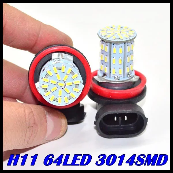 

20PCS/LOT Newest H11 LED 64SMD 64W 3014smd led H8 H11 9006 fog lamp LED Car Fog Bulbs