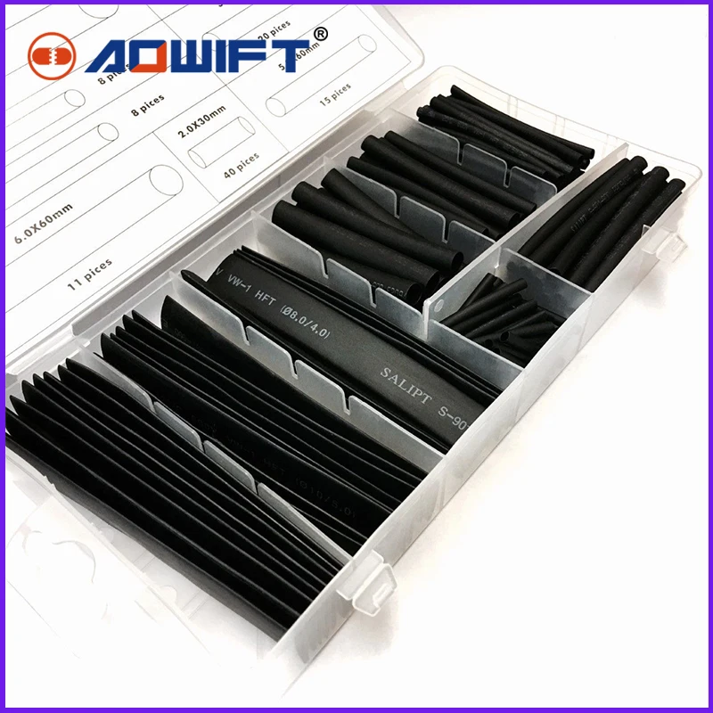 150pcs в окне полиолефиновую черной жары психиатр труб трубы sleeving провод