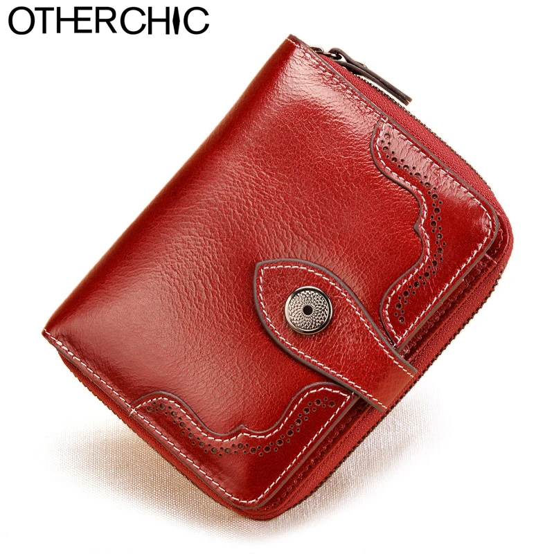 Otherchic Винтаж из натуральной кожи Для женщин короткие Бумажники маленький кошелек