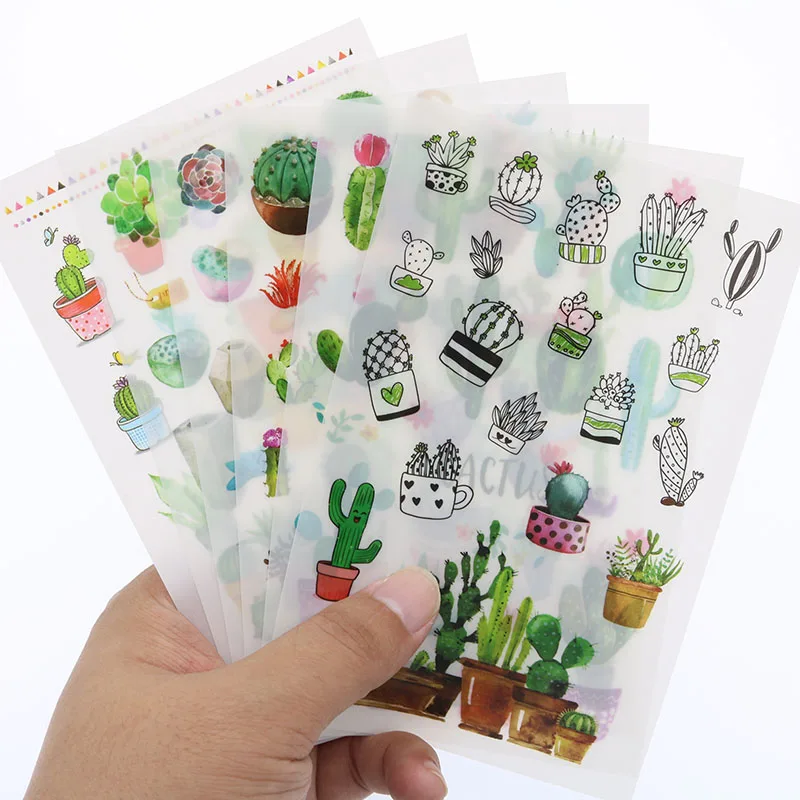 

6 Sheets/Package Cartoon Matching Guide Happy Taste Crazy Rabbit Cat World Transparent Album Decoration Sticker