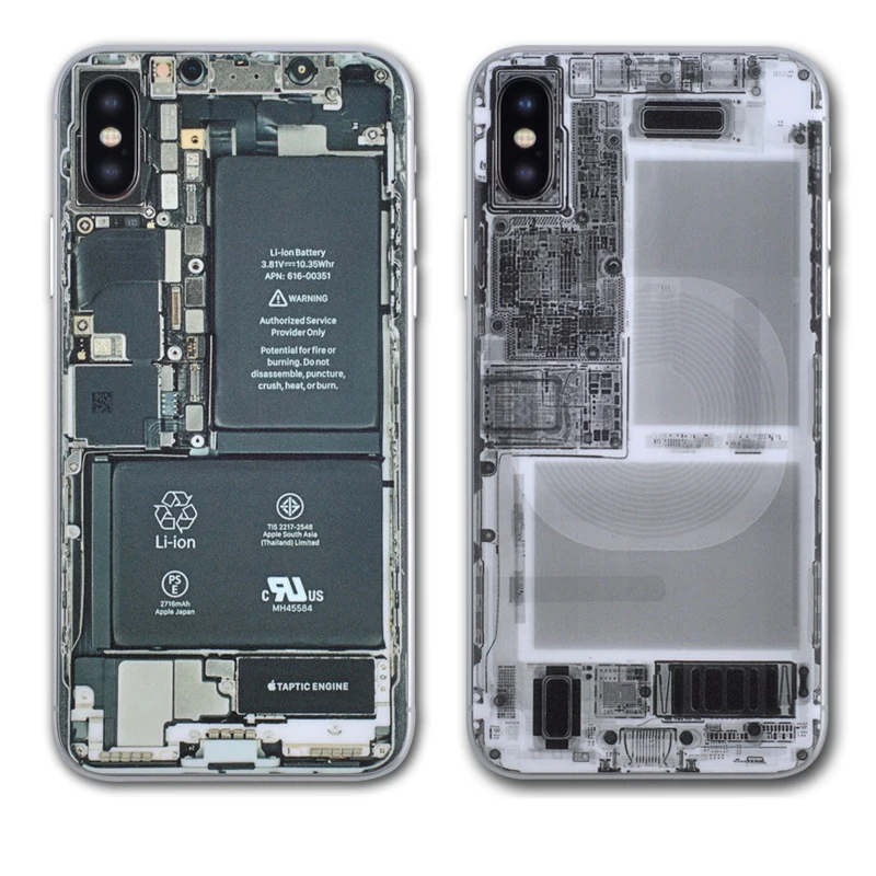 X-ray и печатная плата камуфляжная прозрачная задняя пленка для iphone X DIY наклейки для Apple iphone 10 Полная защита задней панели