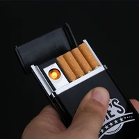 multifunctional black cigarette case with rechargeable electronic lighter cigarette case