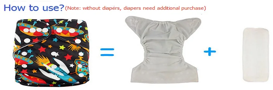 Детские моющиеся одноразовые подгузники одного размера многоразовые вставки