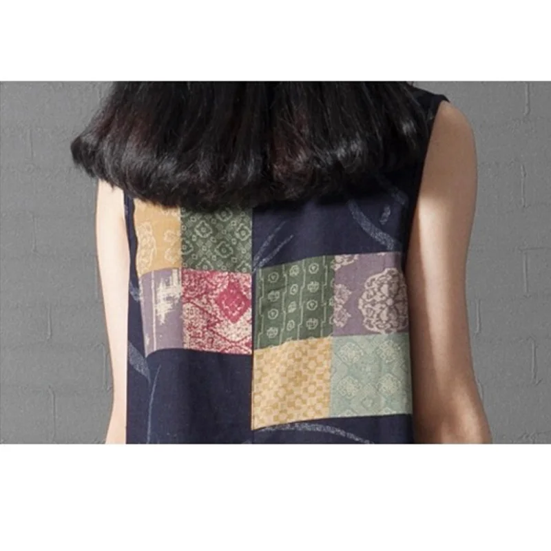 Женское льняное платье макси без рукавов вечерние тажное свободное праздничное