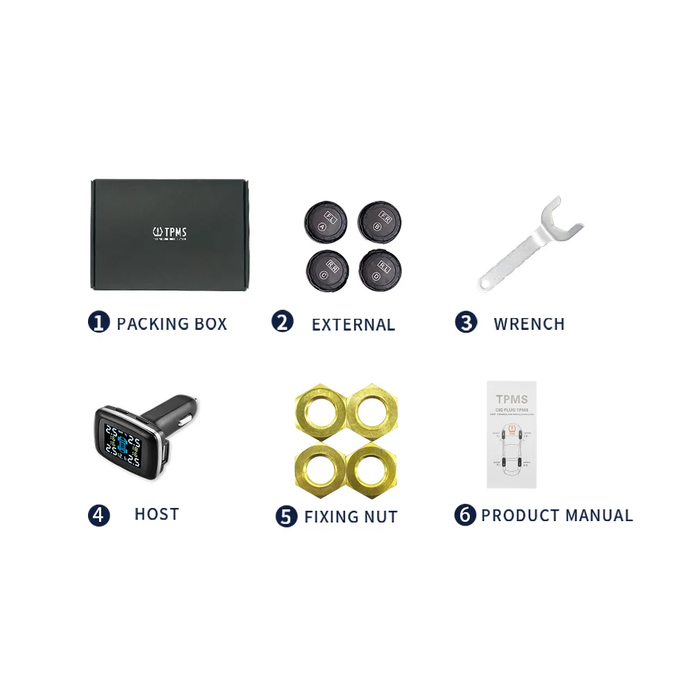 Прикуриватель TPMS Автомобильная солнечная энергия умная беспроводная система