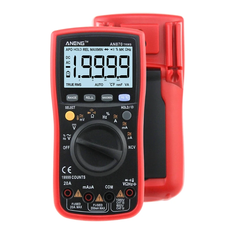 Цифровой мультиметр AN870 с 19999 отсчетами измеритель истинного напряжения
