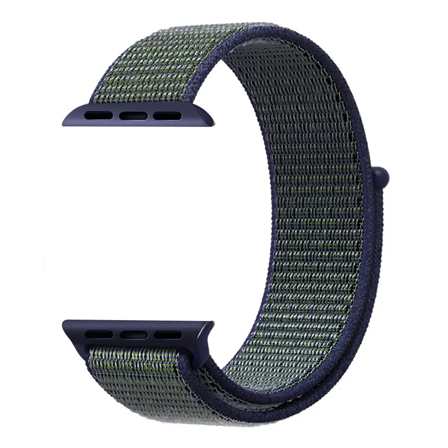 Midnight Fog Обновленная Спортивная петля для apple watch серии 5 4 3 2 1 ремешок для iwatch 44 мм 40 мм 38 мм 42 мм двухслойный тканый нейлоновый Воздухопроницаемый - Цвет ремешка: Midnight Fog