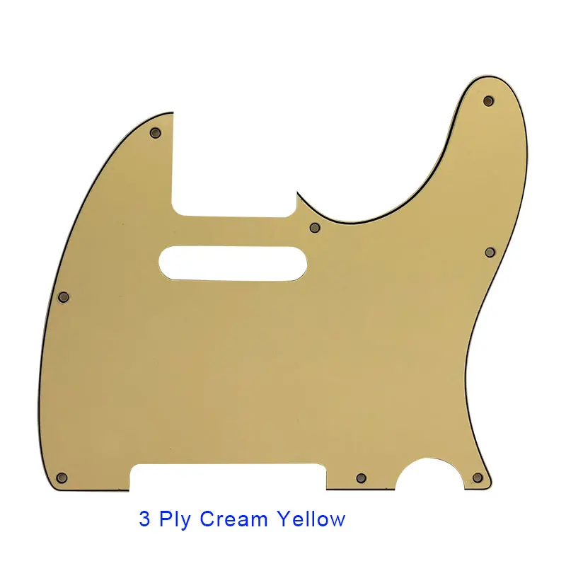 3 ply cream yellow Pleroo гитарные аксессуары накладки для американского стандарта 8 винтовых отверстий 62 года Tele Telecaster гитарная пластина для царапин - Цвет: 3 ply cream yellow