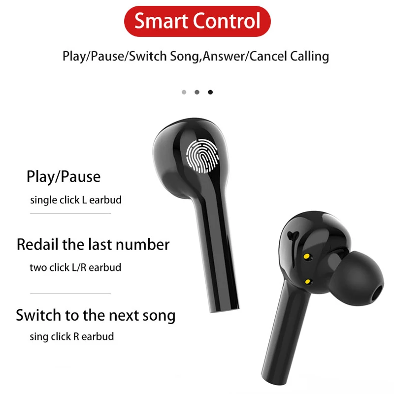 Беспроводные наушники Caletop TWS с двумя драйверами Bluetooth 5 0 спортивные сенсорным