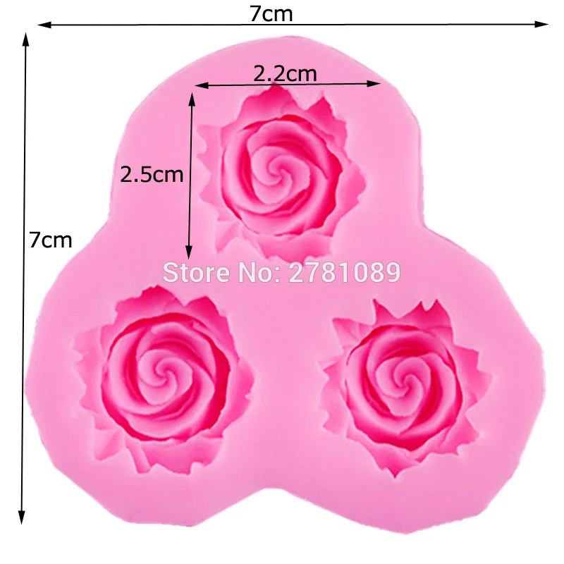 10pcs/set 3 Hole Roses Handmade 3D Flower Molds DIY Crafts Mold Baking Tools Pastry Decorative Kitchen Accessories m094 | Дом и сад