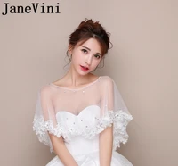 janevini bolero vintage lace flowers bride capes wedding shawl wrap beaded appliques women short top shrug crystal stoles 2019
