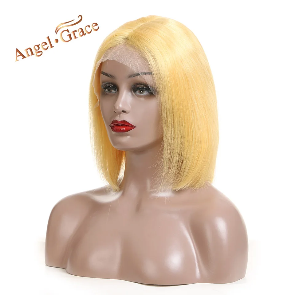 Color As Photo Angel Grace Hair красочный короткий парик-Боб перуанские прямые волосы прямые кружевные передние человеческие волосы парики для женщин боб парики на кружеве - Цвет волос: Color As Photo